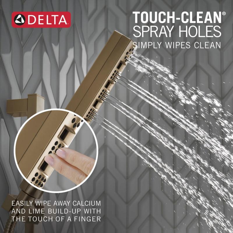DELTA Universal Showering Components H2OKINETIC Hand Shower 1.75 GPM w/Slide Bar 4S — Lumicoat® Champagne Bronze