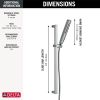 DELTA Universal Showering Components H2OKINETIC Hand Shower 1.75 GPM w/Slide Bar 4S — Lumicoat® Chrome
