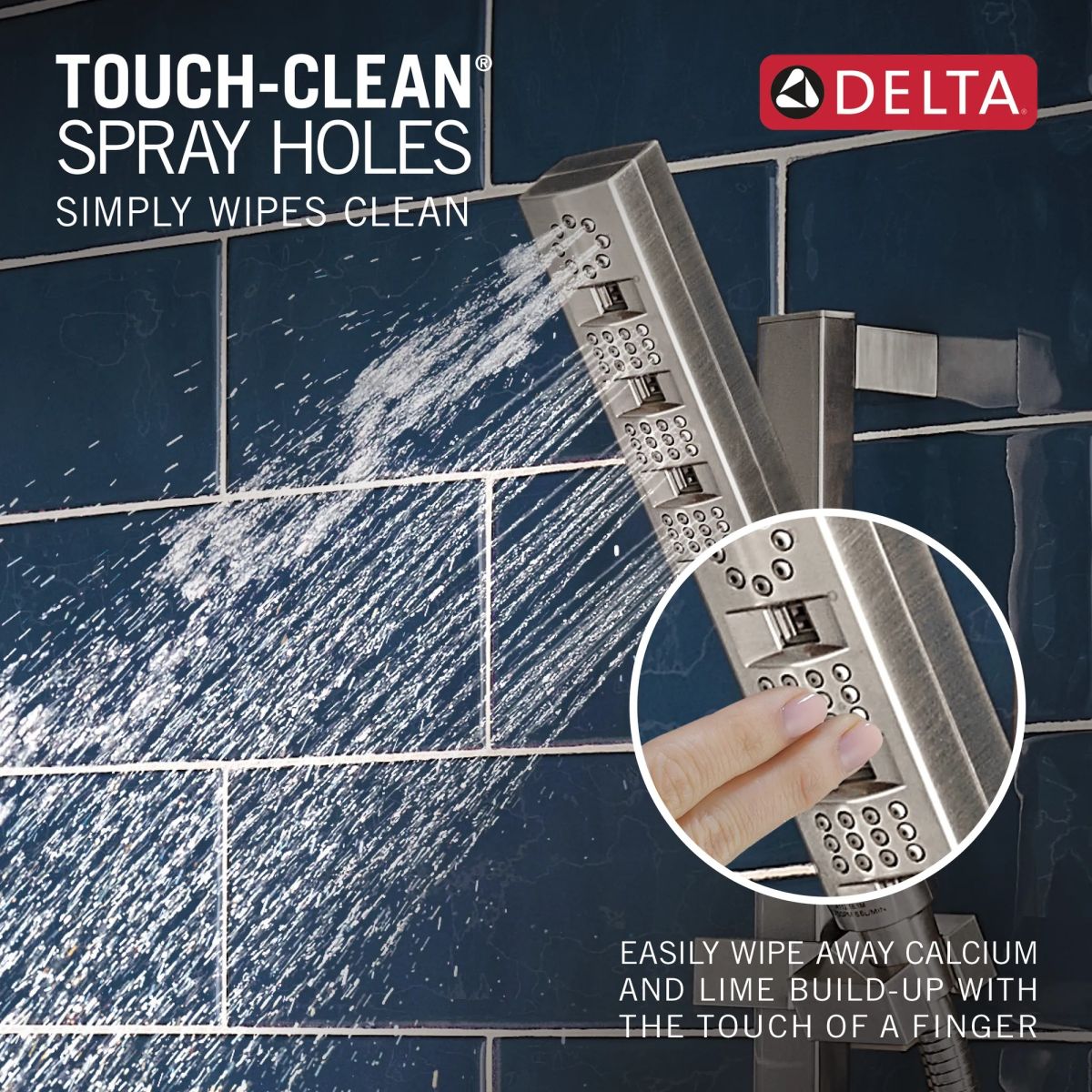 DELTA Universal Showering Components H2OKINETIC Hand Shower 1.75 GPM w/Slide Bar 4S — Lumicoat® Stainless