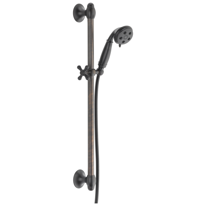 DELTA Universal Showering Components H2OKINETIC 3-Setting Slide Bar Hand Shower — Venetian Bronze