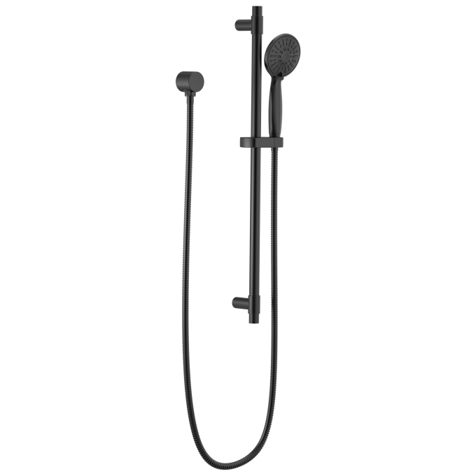 DELTA Universal Showering Components Hand Shower 1.75 GPM w/Slide Bar 4S — Matte Black