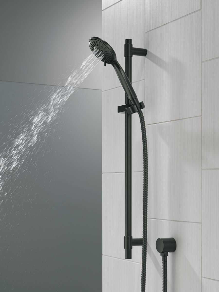 DELTA Universal Showering Components Hand Shower 1.75 GPM w/Slide Bar 4S — Matte Black