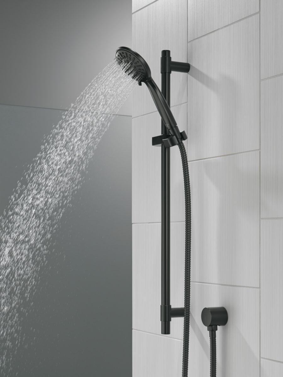 DELTA Universal Showering Components Hand Shower 1.75 GPM w/Slide Bar 4S — Matte Black