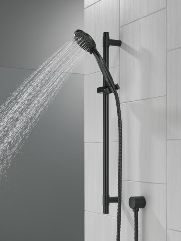 DELTA Universal Showering Components Hand Shower 1.75 GPM w/Slide Bar 4S — Matte Black