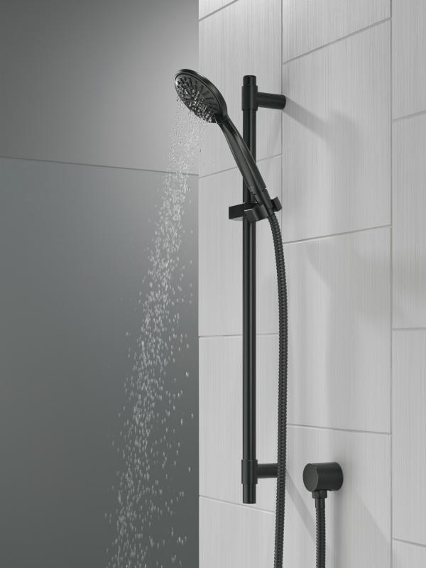 DELTA Universal Showering Components Hand Shower 1.75 GPM w/Slide Bar 4S — Matte Black