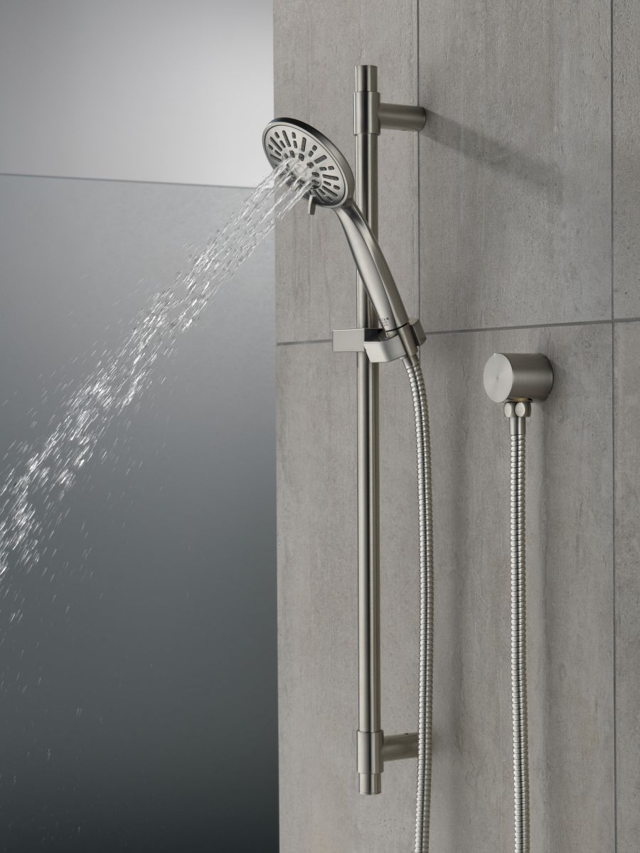 DELTA Universal Showering Components Hand Shower 1.75 GPM w/Slide Bar 4S — Stainless