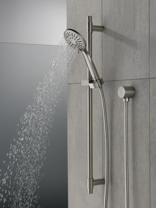 DELTA Universal Showering Components Hand Shower 1.75 GPM w/Slide Bar 4S — Stainless