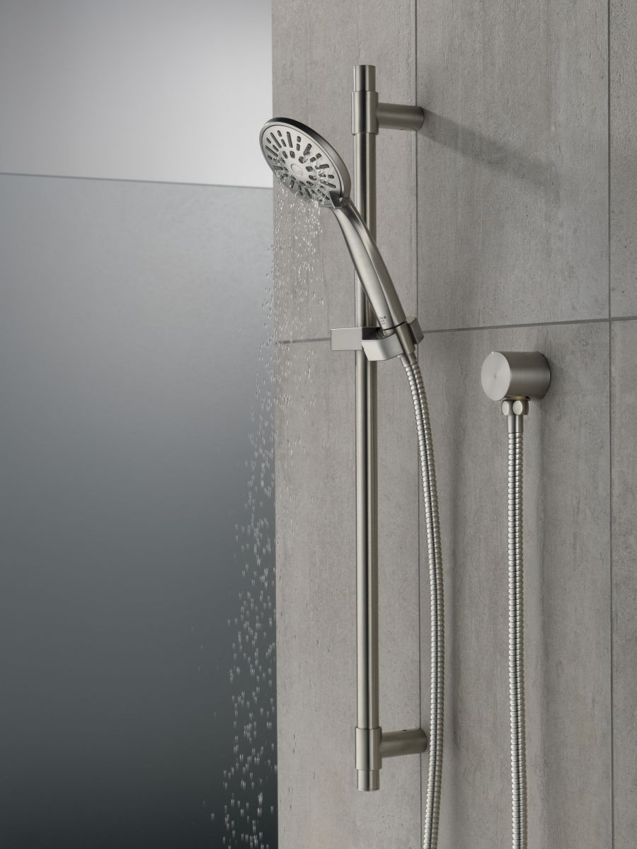DELTA Universal Showering Components Hand Shower 1.75 GPM w/Slide Bar 4S — Stainless