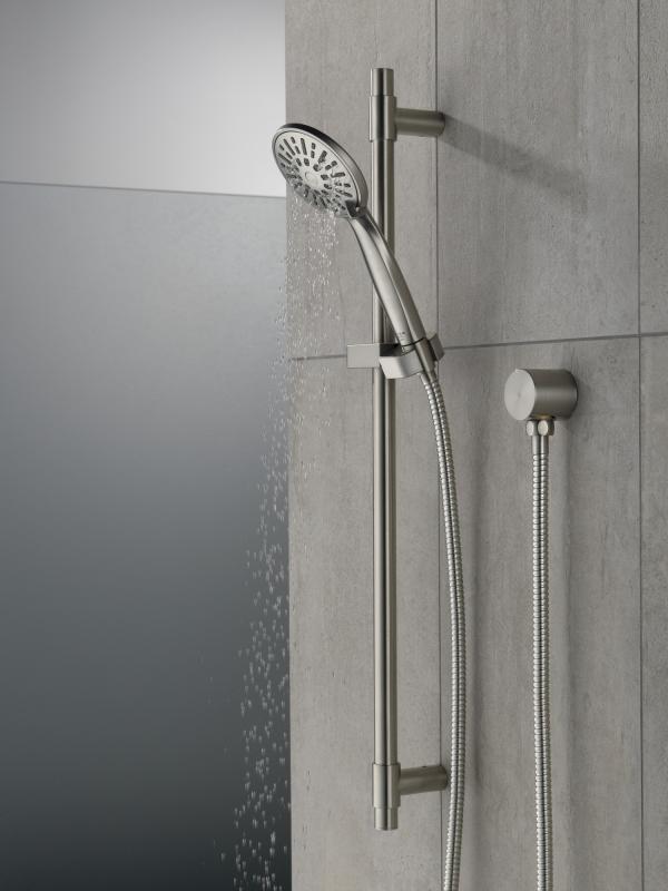 DELTA Universal Showering Components Hand Shower 1.75 GPM w/Slide Bar 4S — Stainless