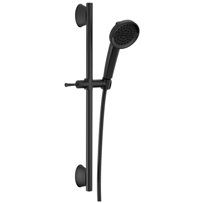 DELTA Universal Showering Components 3-Setting Slide Bar Handshower — Matte Black