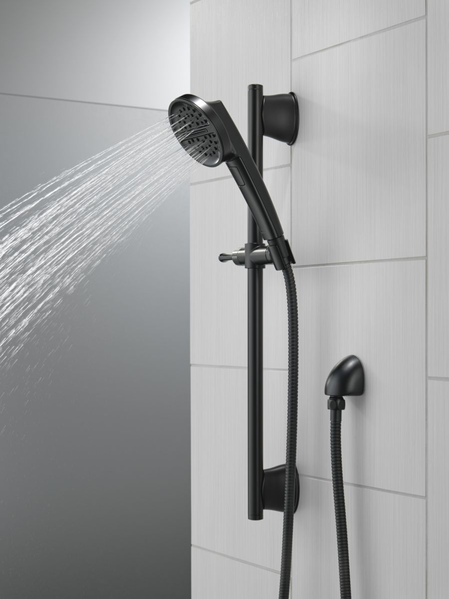 DELTA Universal Showering Components 3-Setting Slide Bar Handshower — Matte Black