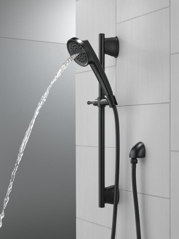 DELTA Universal Showering Components 3-Setting Slide Bar Handshower — Matte Black