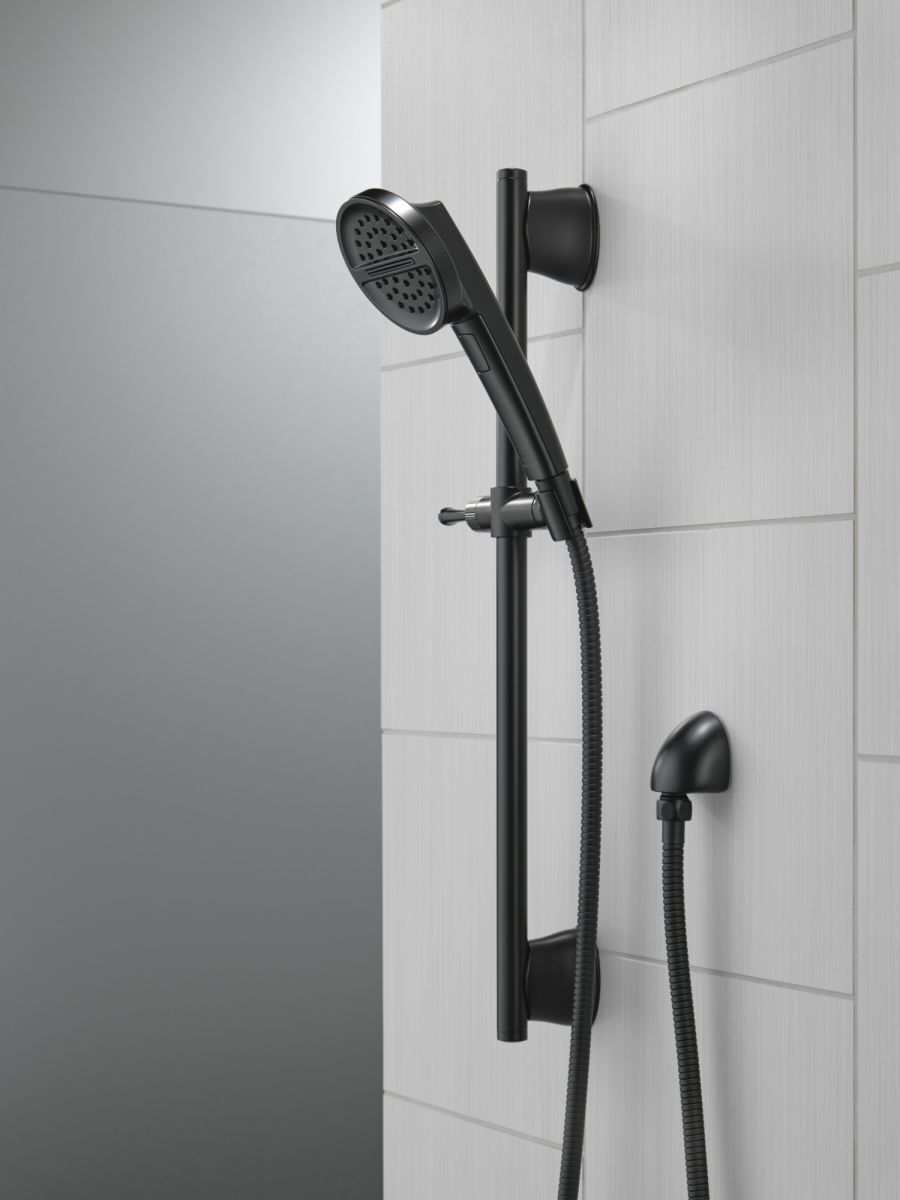 DELTA Universal Showering Components 3-Setting Slide Bar Handshower — Matte Black