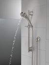 DELTA Universal Showering Components 3-Setting Slide Bar Handshower — Lumicoat® Stainless