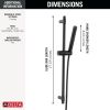 DELTA Universal Showering Components 2-Setting Hand Shower with ProClean Spray – Slide Bar Mount — Matte Black