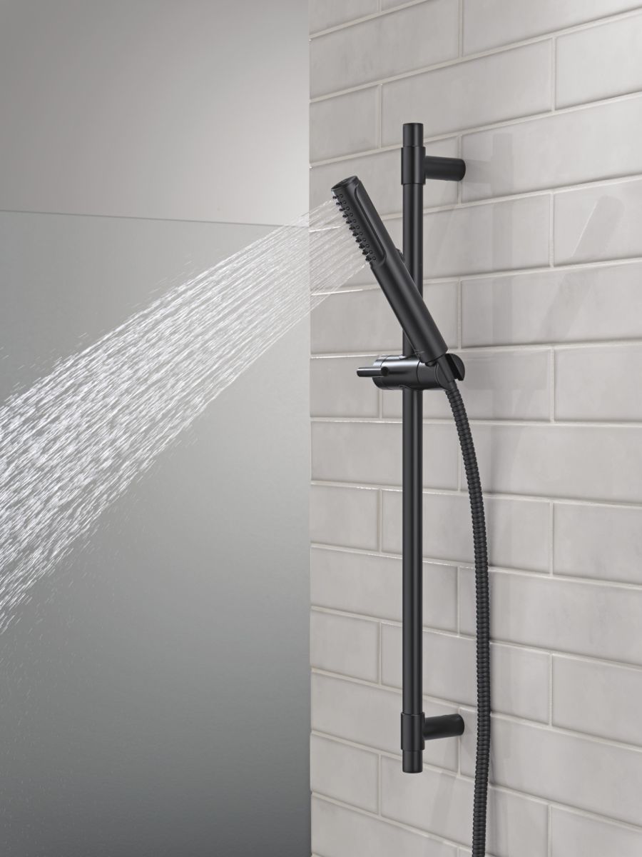 DELTA Universal Showering Components 2-Setting Hand Shower with ProClean Spray – Slide Bar Mount — Matte Black