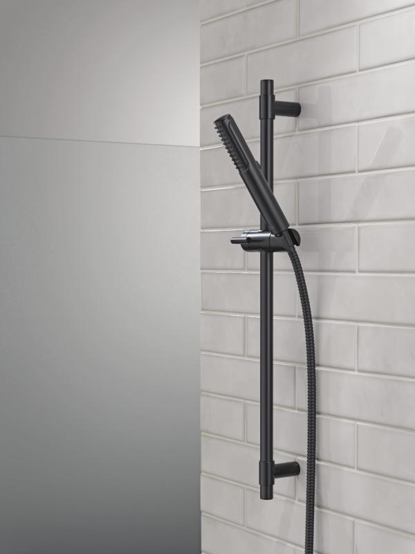 DELTA Universal Showering Components 2-Setting Hand Shower with ProClean Spray – Slide Bar Mount — Matte Black