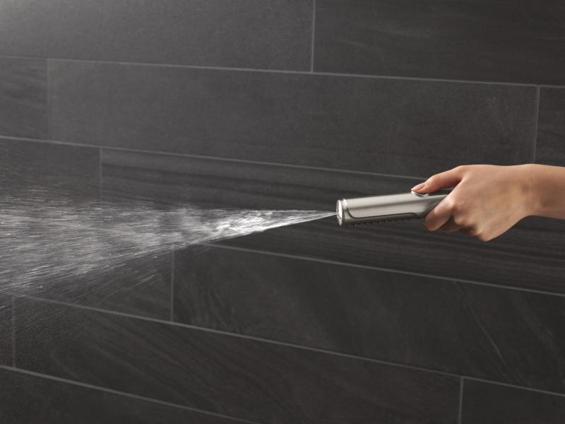 DELTA Universal Showering Components 2-Setting Hand Shower with ProClean Spray – Slide Bar Mount — Lumicoat® Stainless