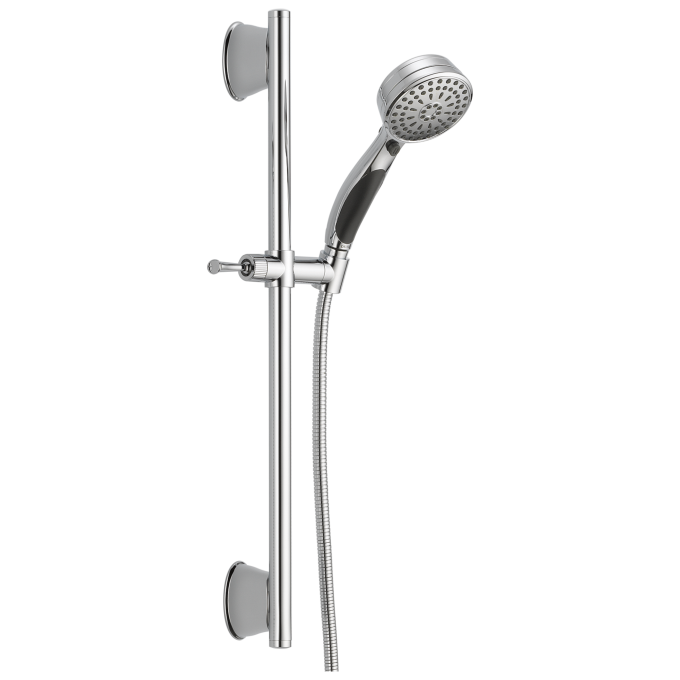 DELTA Universal Showering Components ActivTouch 9-Setting Slide Bar Hand Shower — Chrome