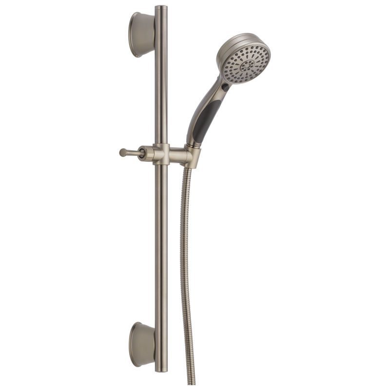 DELTA Universal Showering Components ActivTouch 9-Setting Slide Bar Hand Shower — Stainless