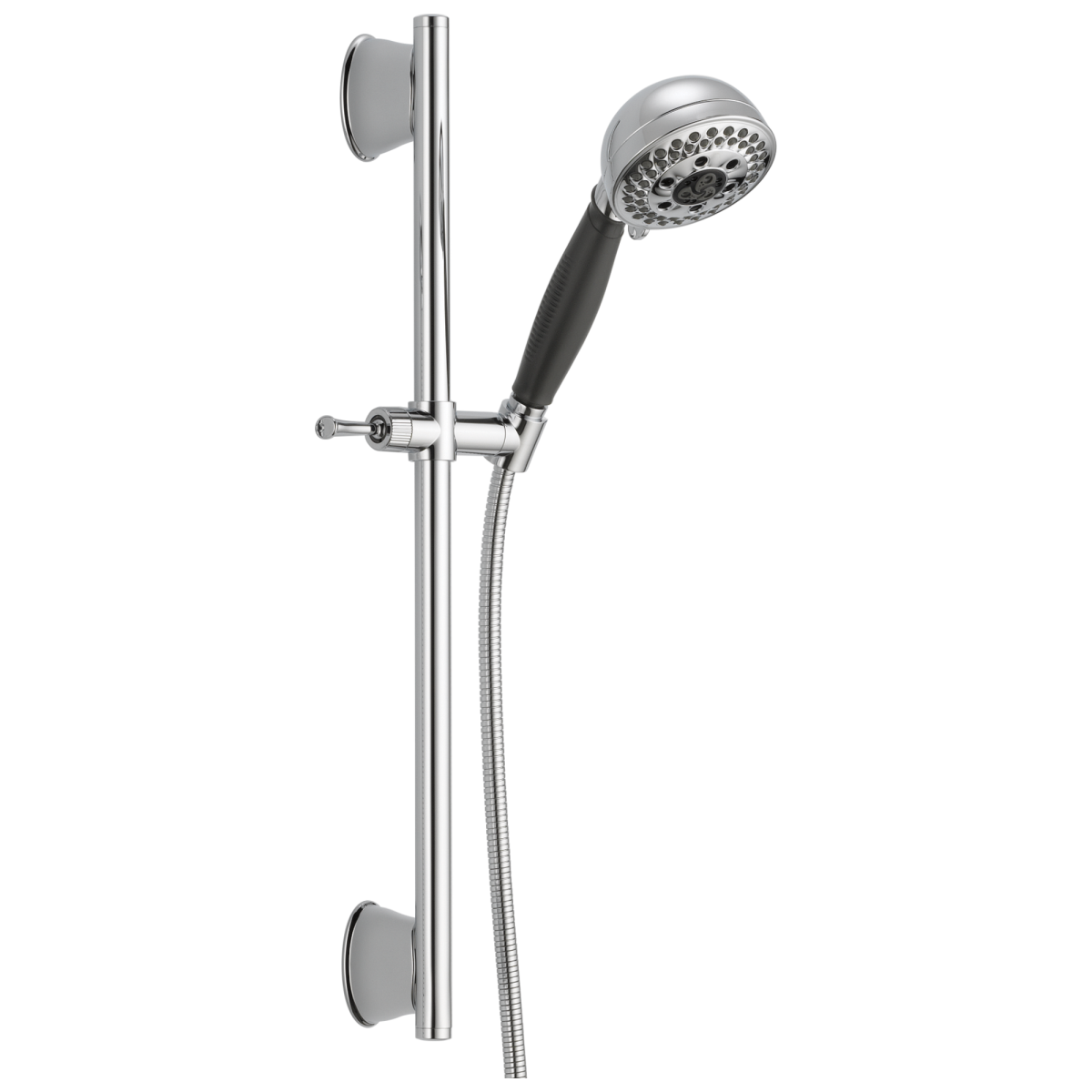 DELTA Universal Showering Components H2OKINETIC 5-Setting Slide Bar Hand Shower — Chrome