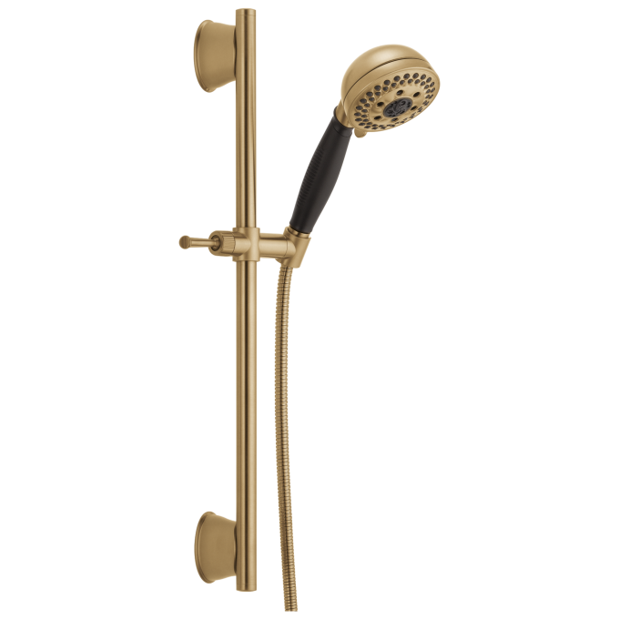 DELTA Universal Showering Components H2OKINETIC 5-Setting Slide Bar Hand Shower — Champagne Bronze