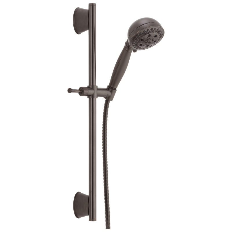 DELTA Universal Showering Components H2OKINETIC 5-Setting Slide Bar Hand Shower — Venetian Bronze