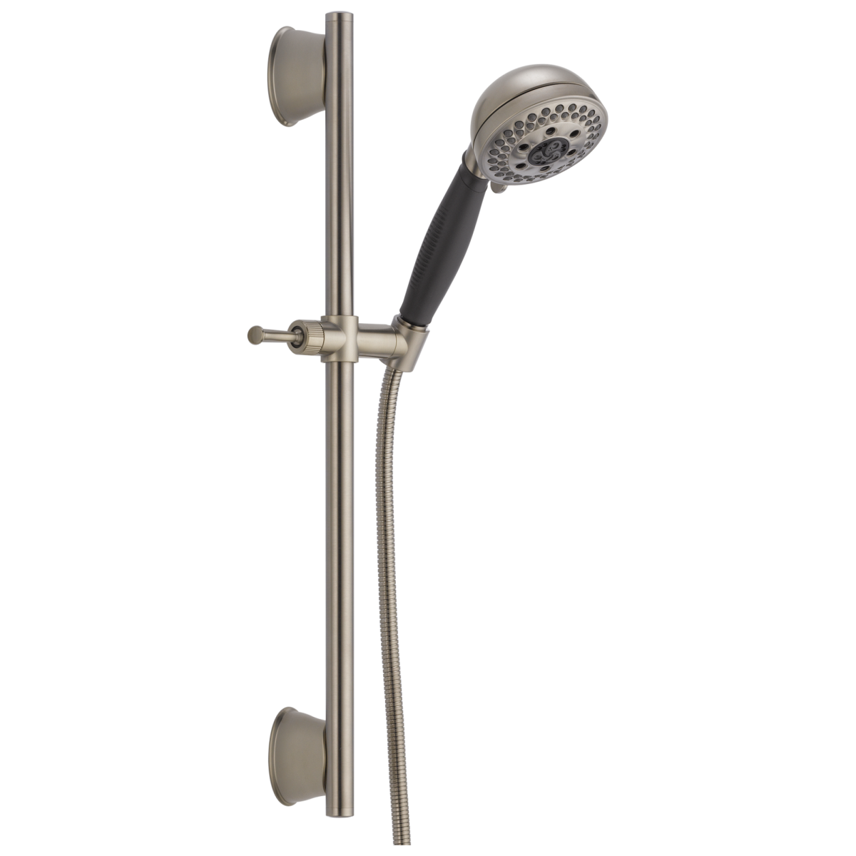 DELTA Universal Showering Components H2OKINETIC 5-Setting Slide Bar Hand Shower — Stainless