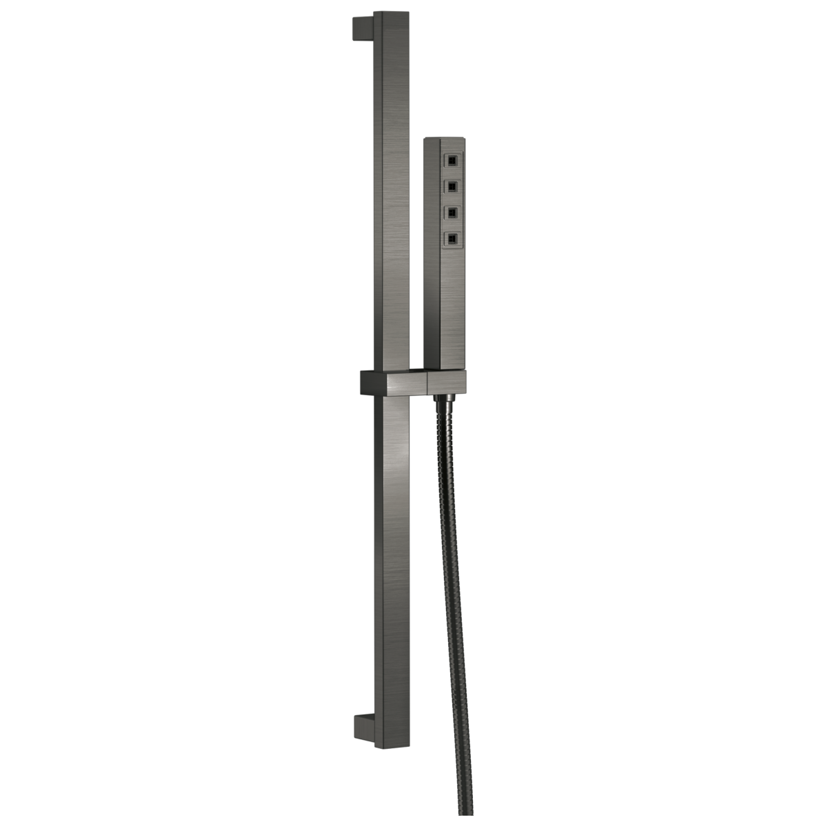 DELTA Universal Showering Components H2OKINETIC Single-Setting Slide Bar Hand Shower — Lumicoat® Black Stainless