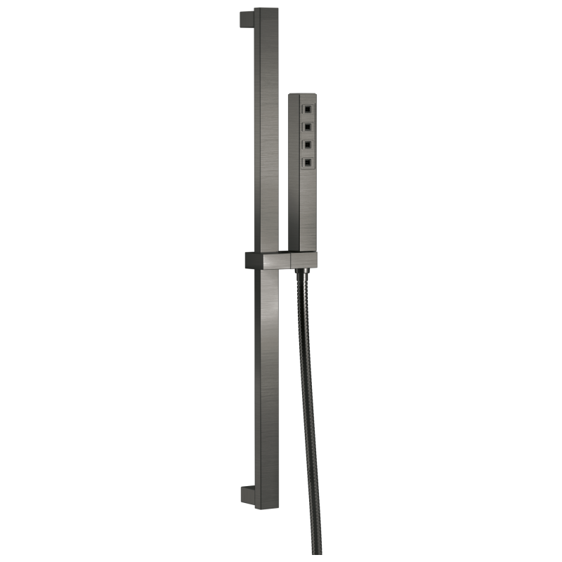 DELTA Universal Showering Components H2OKINETIC Single-Setting Slide Bar Hand Shower — Lumicoat® Black Stainless