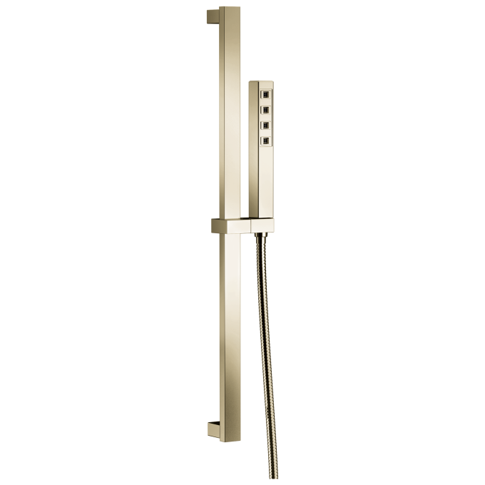 DELTA Universal Showering Components H2OKINETIC Single-Setting Slide Bar Hand Shower — Lumicoat® Polished Nickel