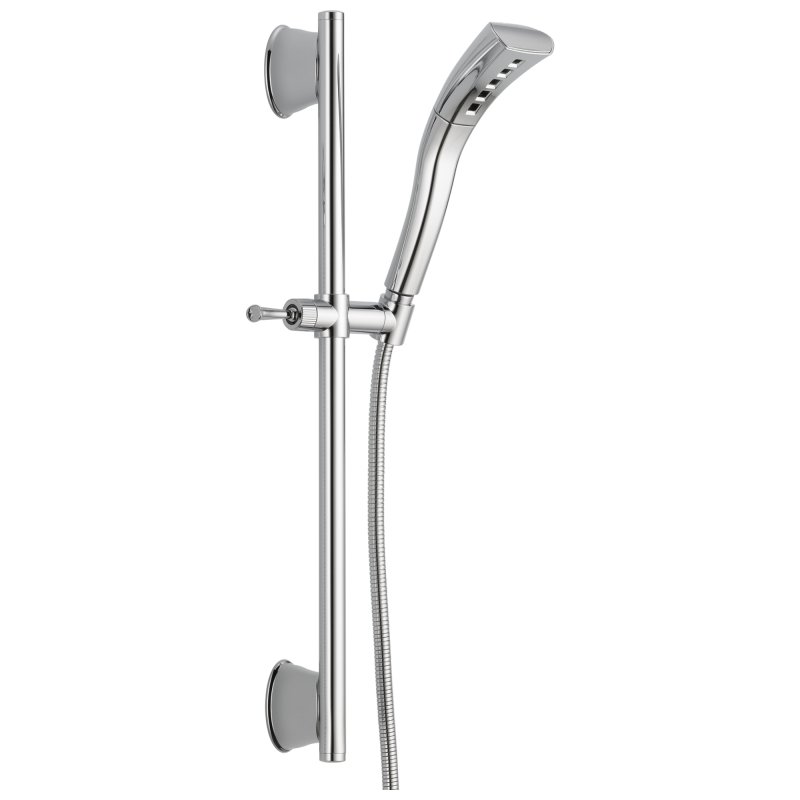 DELTA Universal Showering Components H2OKINETIC Single-Setting Slide Bar Hand Shower — Chrome