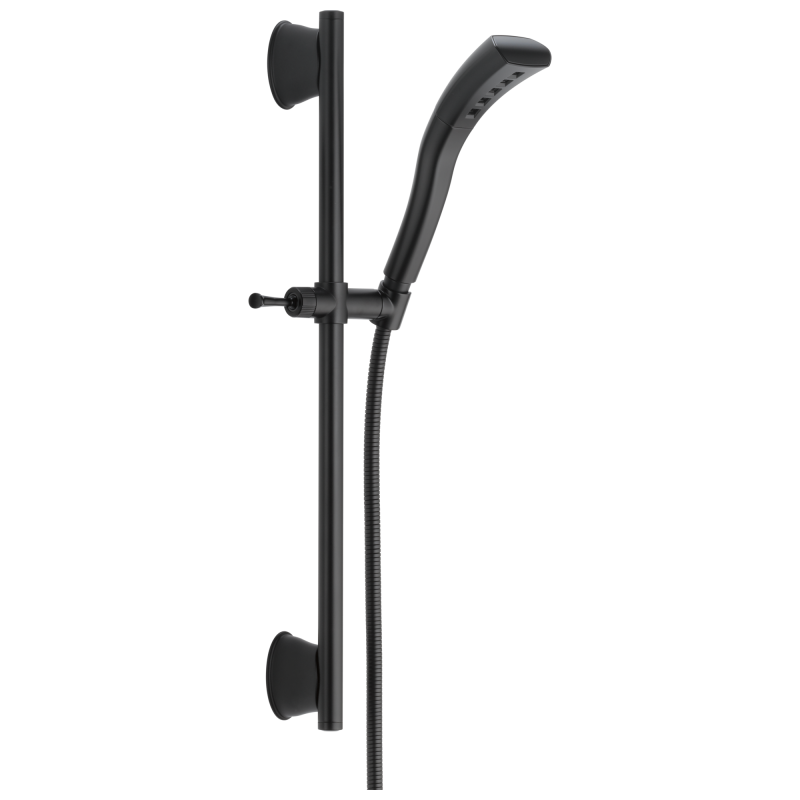 DELTA Universal Showering Components H2OKINETIC Single-Setting Slide Bar Hand Shower — Matte Black