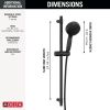 DELTA Universal Showering Components 7-Setting Slide Bar Hand Shower with Cleaning Spray — Matte Black