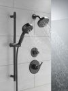 DELTA Universal Showering Components 7-Setting Slide Bar Hand Shower with Cleaning Spray — Matte Black