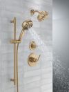 DELTA Universal Showering Components 7-Setting Slide Bar Hand Shower with Cleaning Spray — Lumicoat® Champagne Bronze