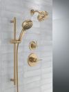 DELTA Universal Showering Components 7-Setting Slide Bar Hand Shower with Cleaning Spray — Lumicoat® Champagne Bronze