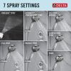 DELTA Universal Showering Components 7-Setting Slide Bar Hand Shower with Cleaning Spray — Lumicoat® Chrome