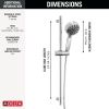 DELTA Universal Showering Components 7-Setting Slide Bar Hand Shower with Cleaning Spray — Lumicoat® Chrome