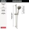 DELTA Universal Showering Components 7-Setting Slide Bar Hand Shower with Cleaning Spray — Lumicoat® Stainless