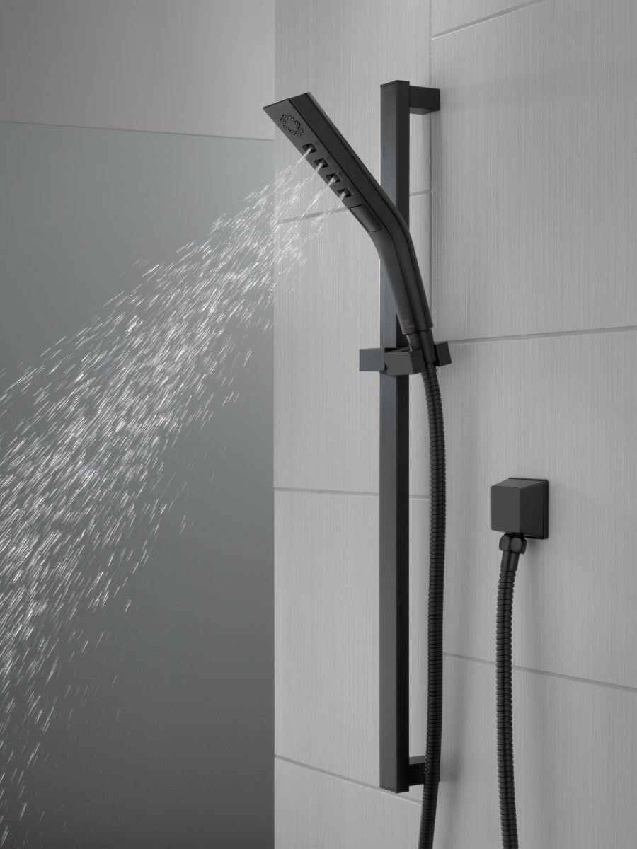 DELTA Universal Showering Components H2OKINETIC 3-Setting Slide Bar Hand Shower — Matte Black