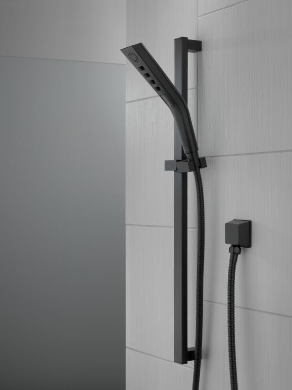 DELTA Universal Showering Components H2OKINETIC 3-Setting Slide Bar Hand Shower — Matte Black