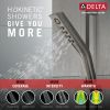 DELTA Universal Showering Components H2OKINETIC 3-Setting Slide Bar Hand Shower — Lumicoat® Black Stainless