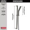 DELTA Universal Showering Components H2OKINETIC 3-Setting Slide Bar Hand Shower — Lumicoat® Black Stainless