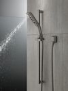 DELTA Universal Showering Components H2OKINETIC 3-Setting Slide Bar Hand Shower — Lumicoat® Black Stainless