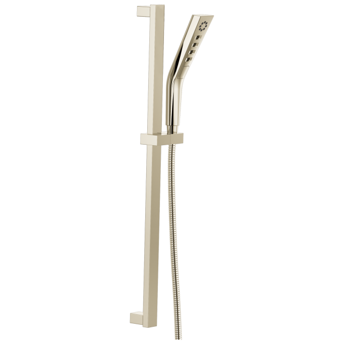 DELTA Universal Showering Components H2OKINETIC 3-Setting Slide Bar Hand Shower — Lumicoat® Polished Nickel