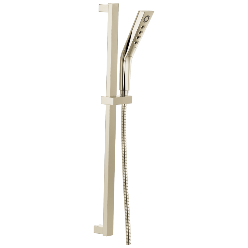 DELTA Universal Showering Components H2OKINETIC 3-Setting Slide Bar Hand Shower — Lumicoat® Polished Nickel