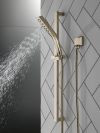 DELTA Universal Showering Components H2OKINETIC 3-Setting Slide Bar Hand Shower — Lumicoat® Polished Nickel