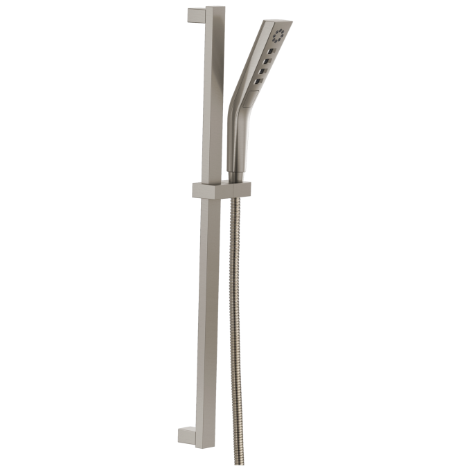 DELTA Universal Showering Components H2OKINETIC 3-Setting Slide Bar Hand Shower — Stainless