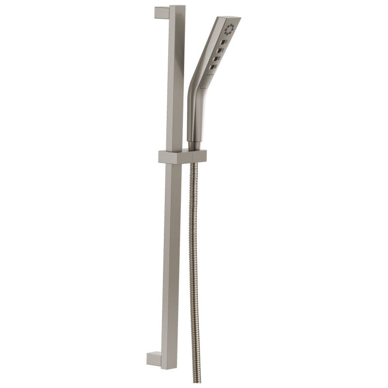 DELTA Universal Showering Components H2OKINETIC 3-Setting Slide Bar Hand Shower — Lumicoat® Stainless